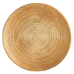 Cuenco Decorativo De Madera Lacado En Oro Ø 49 Cm Con Adornos