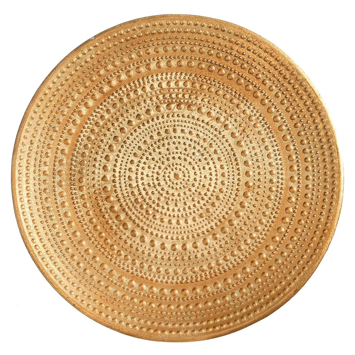 Cuenco Decorativo De Madera Lacado En Oro Ø 49 Cm Con Adornos