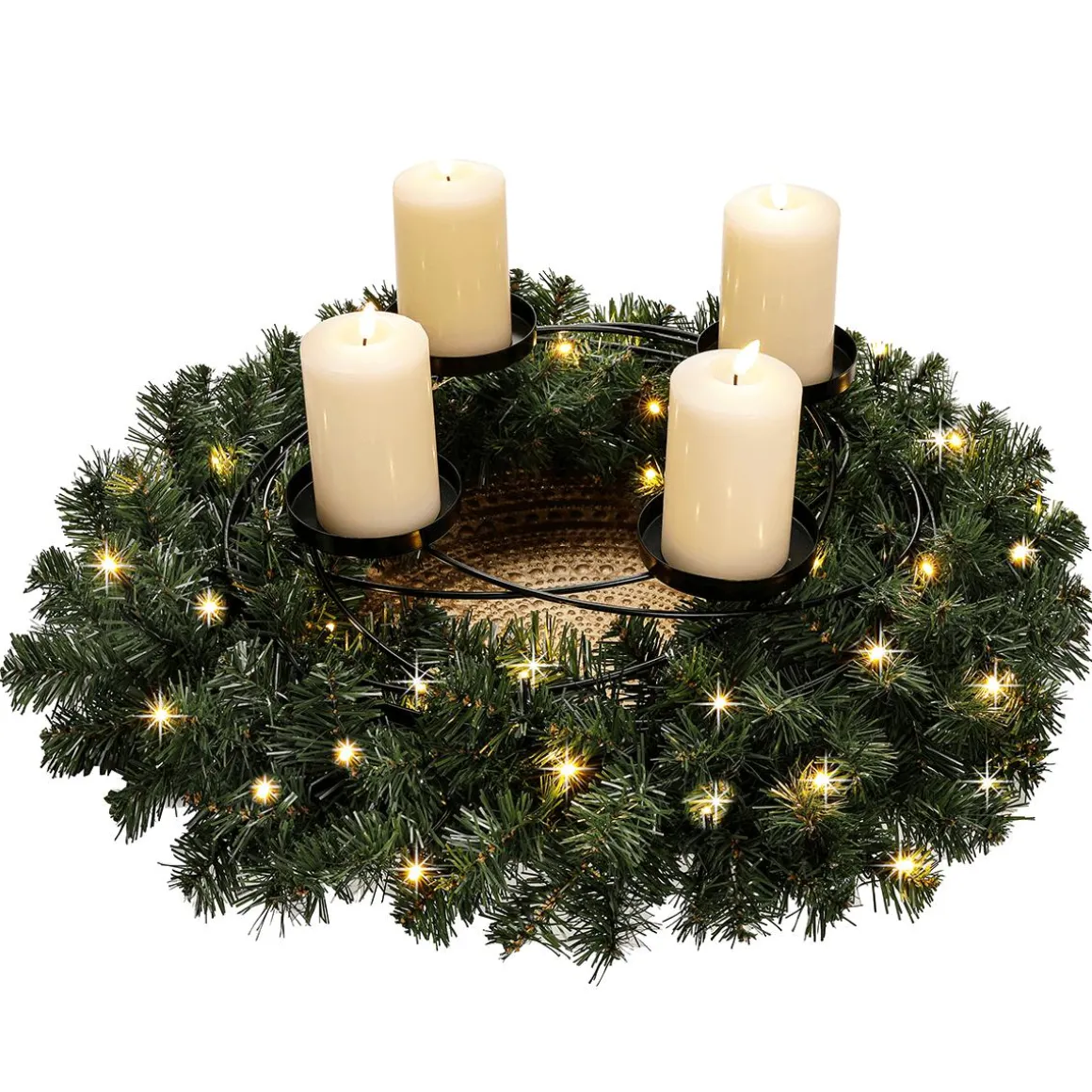 Cuenco Decorativo De Madera Lacado En Oro Ø 49 Cm Con Adornos