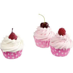 Cupcakes Muñeco De Comida Rosa 3 Piezas, 7 Cm