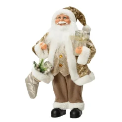 Deco Papá Noel Con Botas 45 Cm Dorado