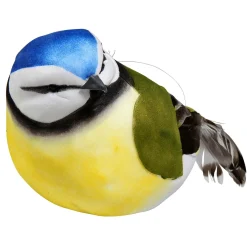 Decoración Pájaro Azul Verde Amarillo 19 Cm