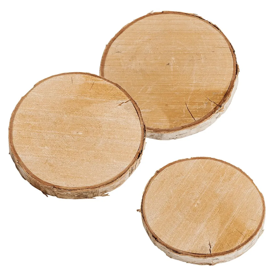 Disco De Abedul 16 X 2 Cm Y 15 Cm Ø Juego De 3