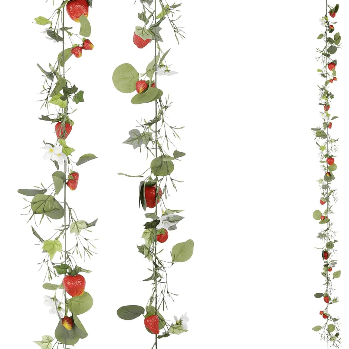 Enredadera Artificial De Fresas Con Fruta 180 Cm
