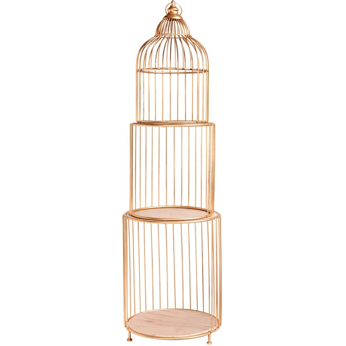 Estantería De Jaula De Pájaro, Altura 140 Cm, Oro Calidad B