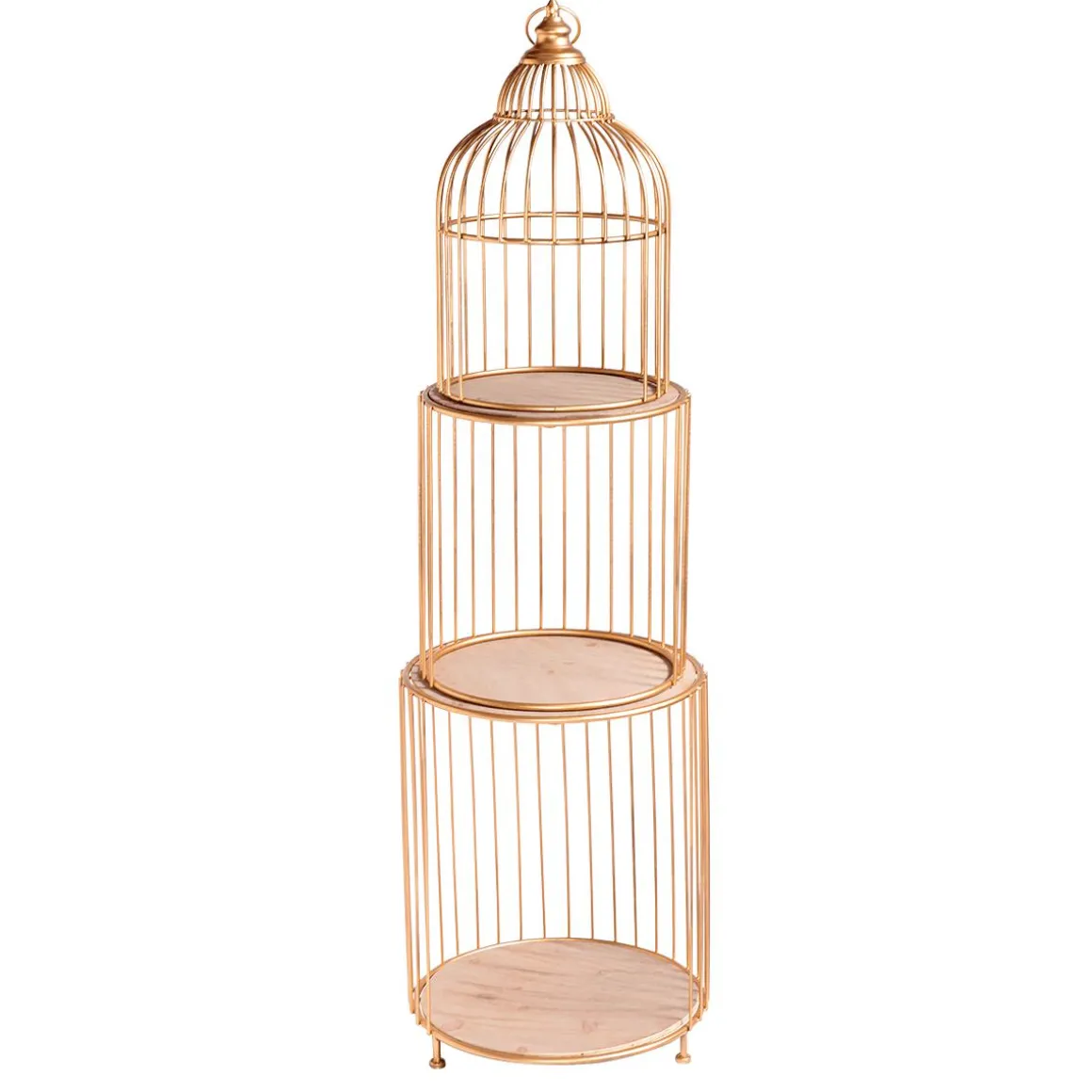 Estantería De Jaula De Pájaro, Altura 140 Cm, Oro Calidad B