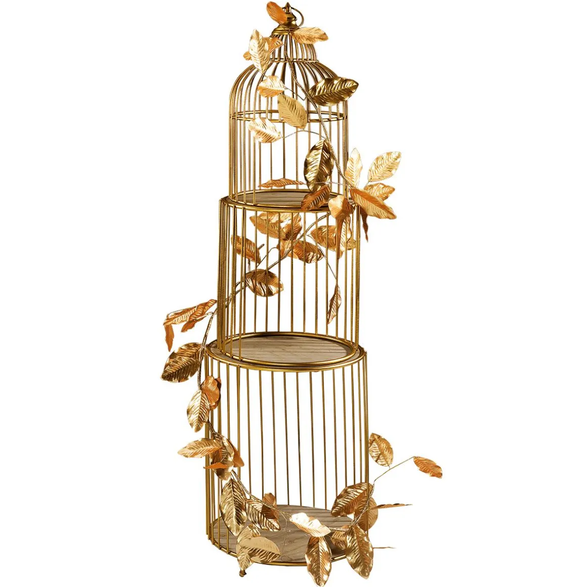 Estantería De Jaula De Pájaro, Altura 140 Cm, Oro Calidad B