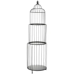 Estantería De Jaula De Pájaro, Altura 140 Cm, Negra