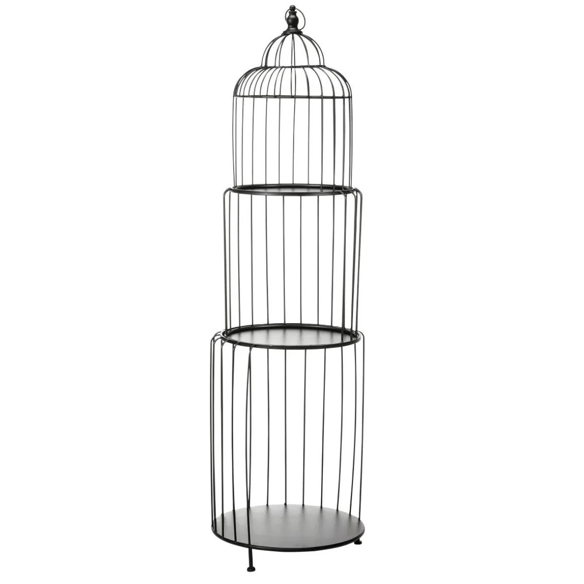 Estantería De Jaula De Pájaro, Altura 140 Cm, Negra