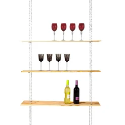 Estantería De Pared Con Cadena 3 Piezas, 100 Cm De Ancho