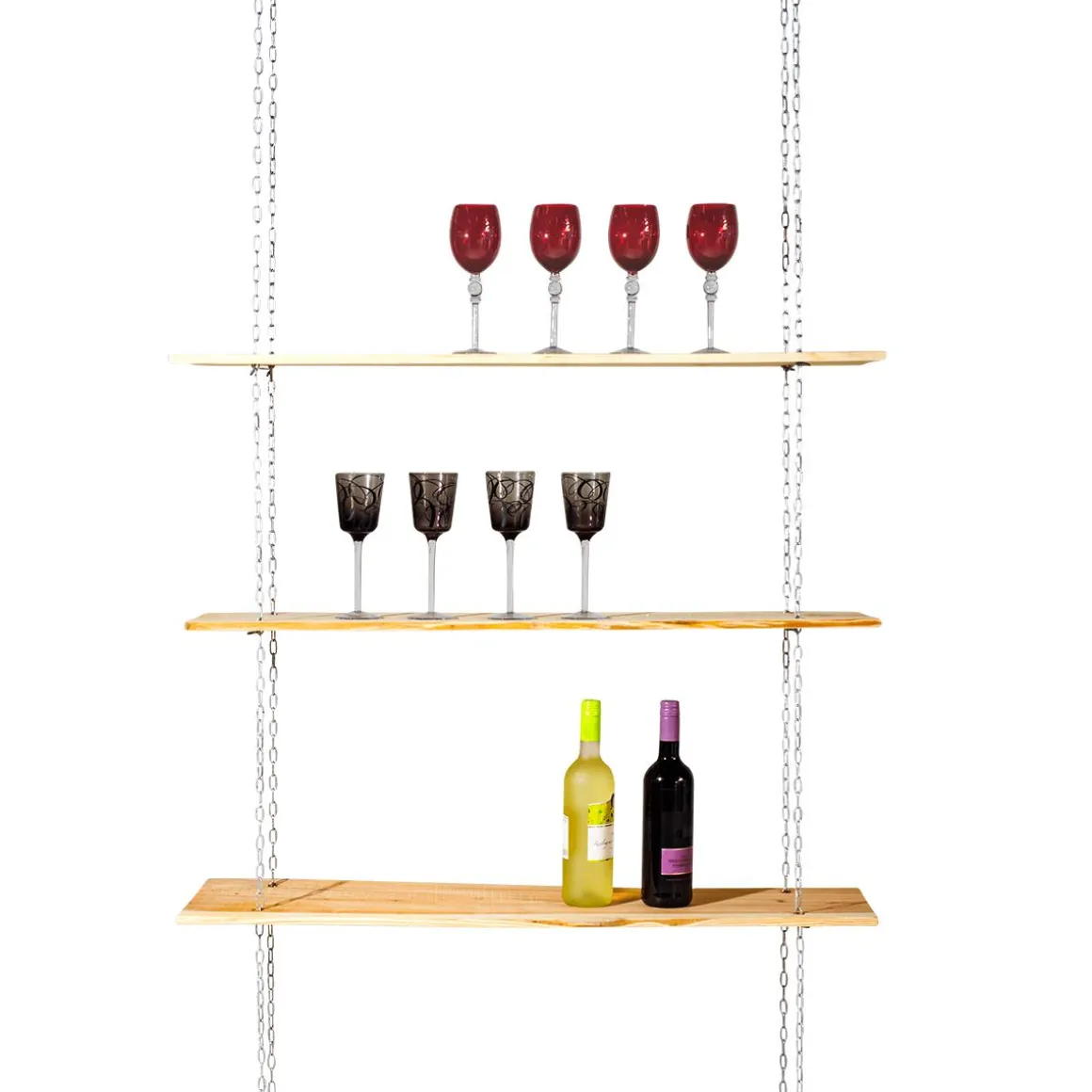 Estantería De Pared Con Cadena 3 Piezas, 100 Cm De Ancho