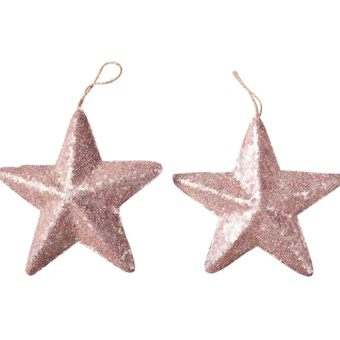 Estrella Con Lentejuelas Ø 22 Cm, 2 Piezas, Rosada