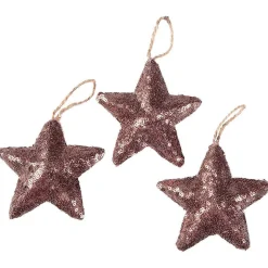 Estrella Con Lentejuelas Ø 10 Cm, 3 Piezas, Nougat