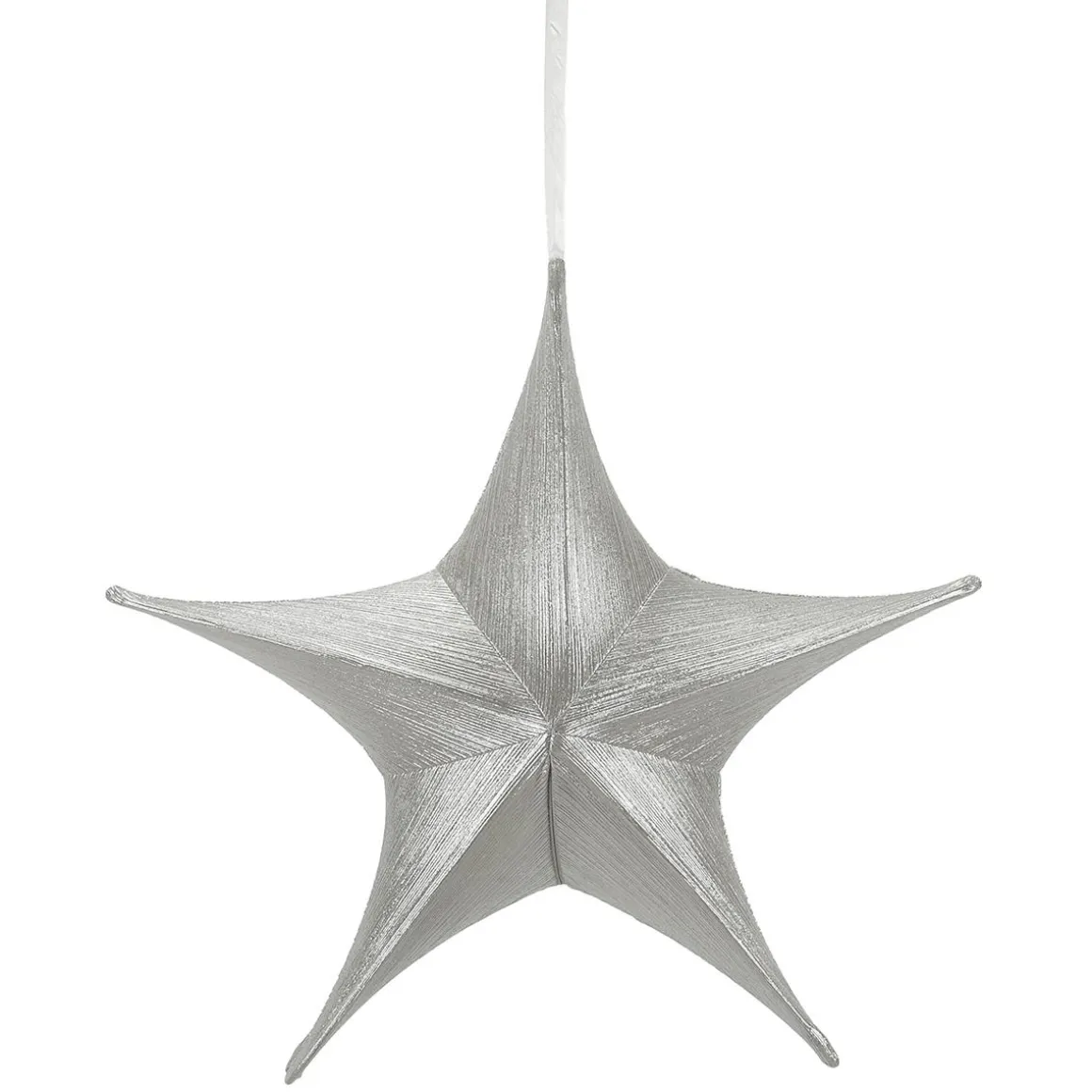 Estrella Plegable De Tela Decorativa En Plata Metalizada Con Cremallera