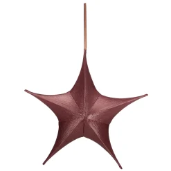 Estrella Plegable De Tela Decorativa Rojo Burdeos Con Cremallera, 40 Cm