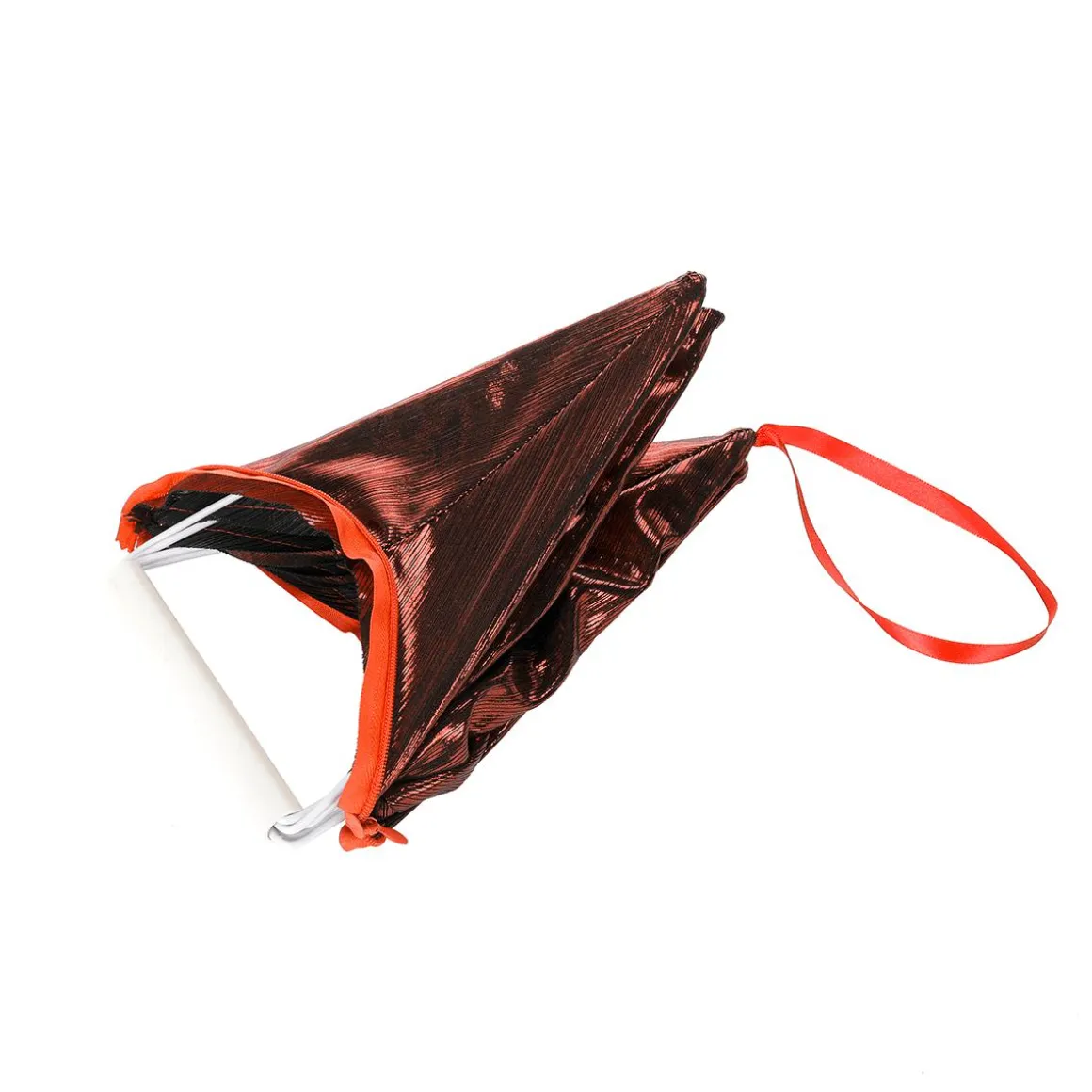 Estrella Plegable De Tela Decorativa, Cobre Metalizado, Con Cremallera