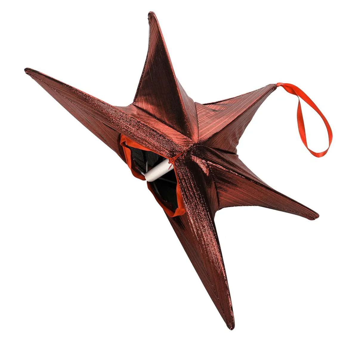 Estrella Plegable De Tela Decorativa, Cobre Metalizado, Con Cremallera
