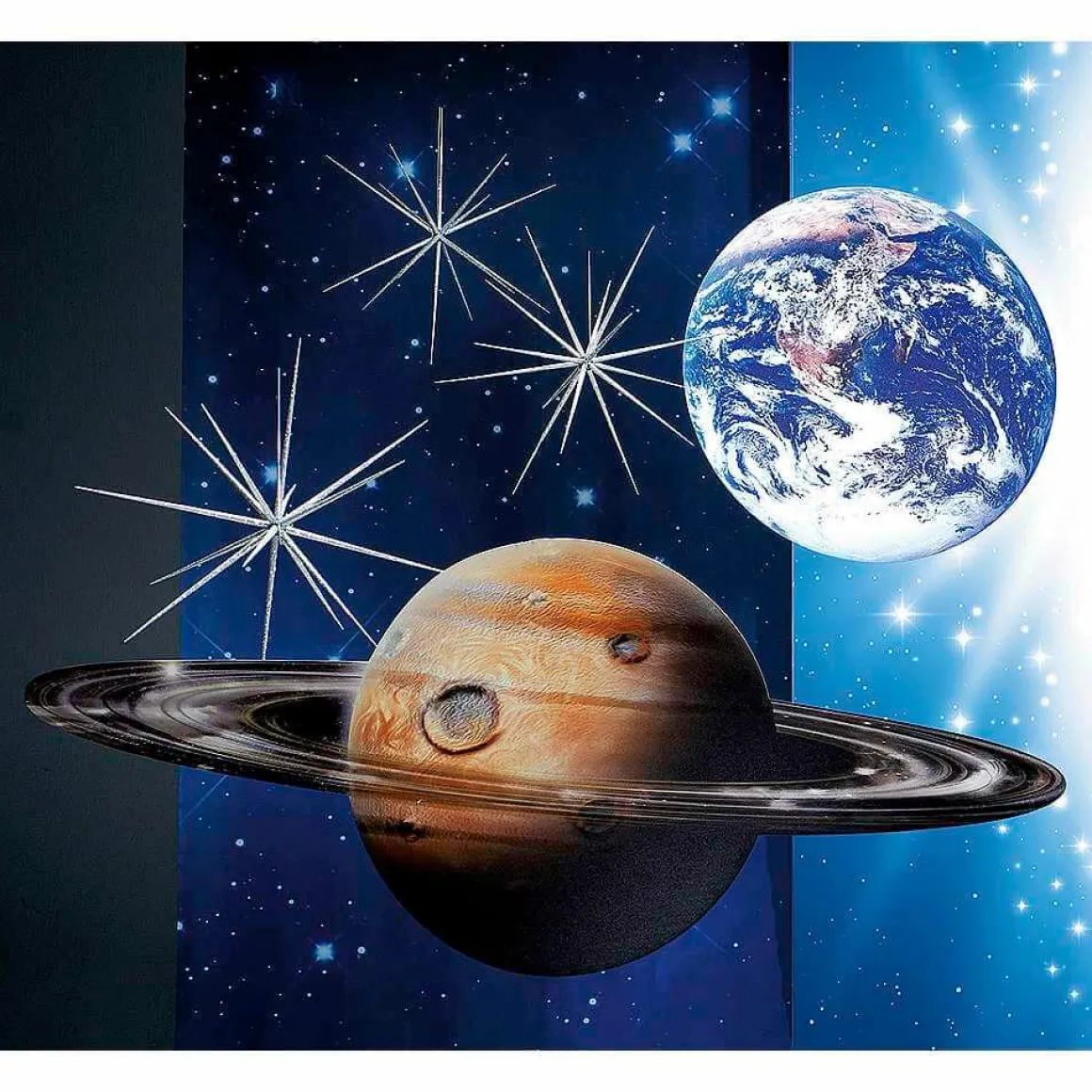 Estrella Sputnik, Color Plata, Ø 40 Cm