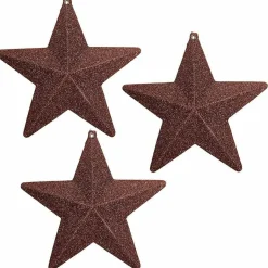 Estrellas Brillantes Decorativas Nougat, Ø 17 Cm, 3 Piezas