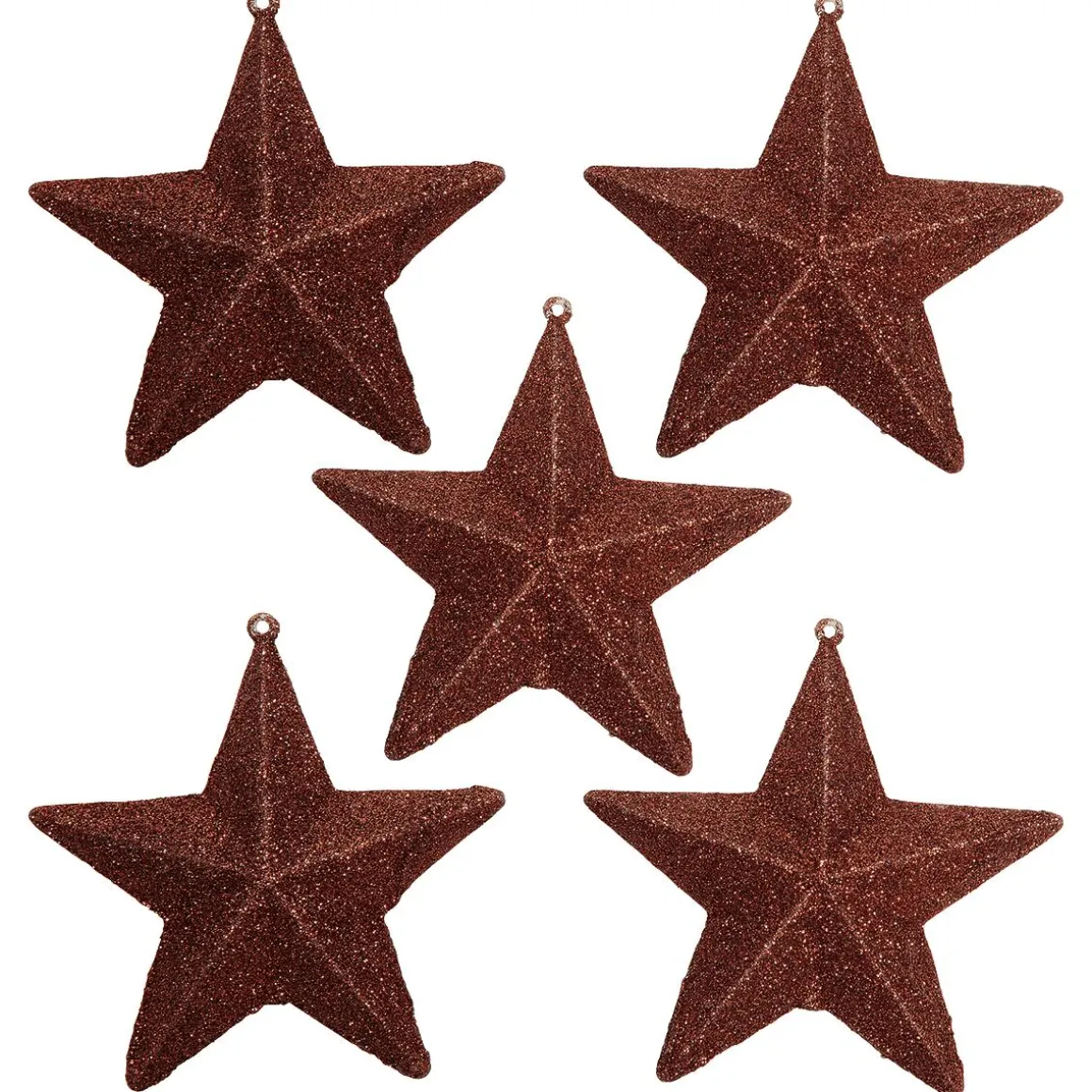 Estrellas Brillantes Decorativas Nougat, Ø 10 Cm, 5 Piezas