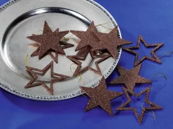 Estrellas Brillantes Decorativas Nougat, Ø 10 Cm, 10 Piezas
