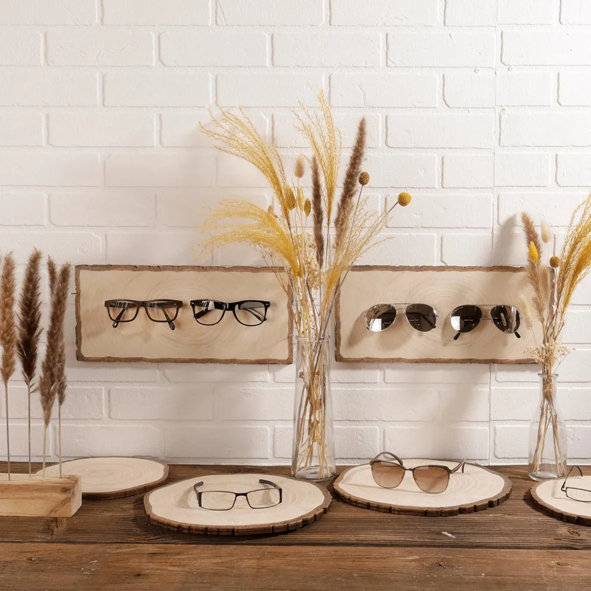 Expositor Decorativo De Discos De Madera Impresos De 30 Cm De Diámetro