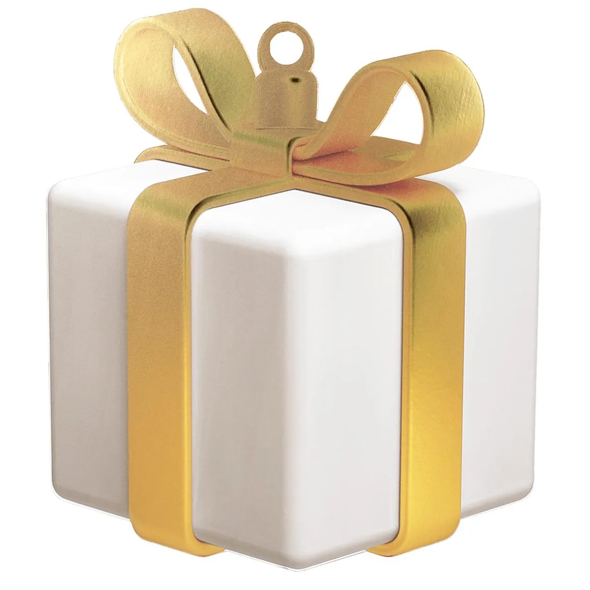 Expositor Regalo Blanco Con Lazo Dorado
