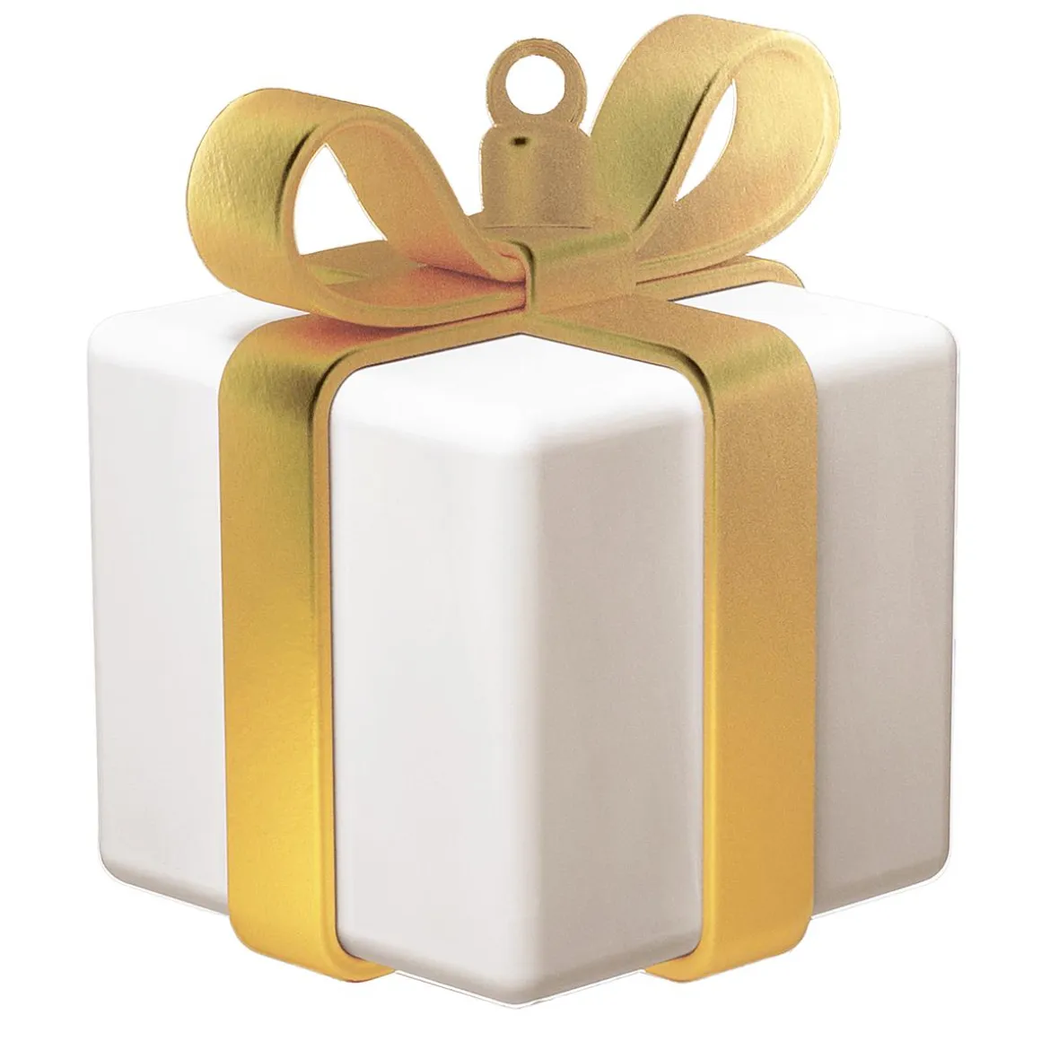 Expositor Regalo Blanco Con Lazo Dorado