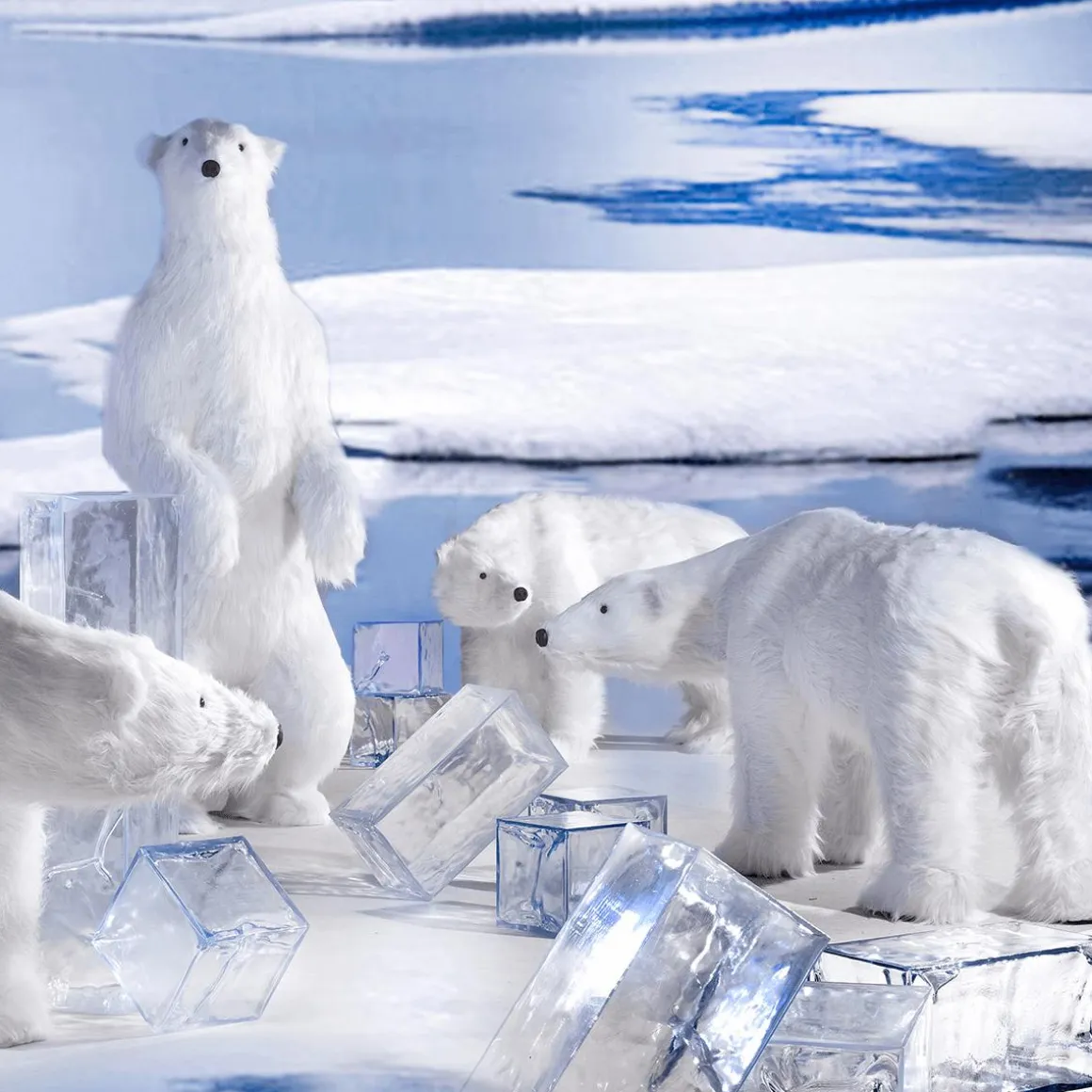 Figura Animal De Tamaño Natural Oso Polar, Altura: 190 Cm