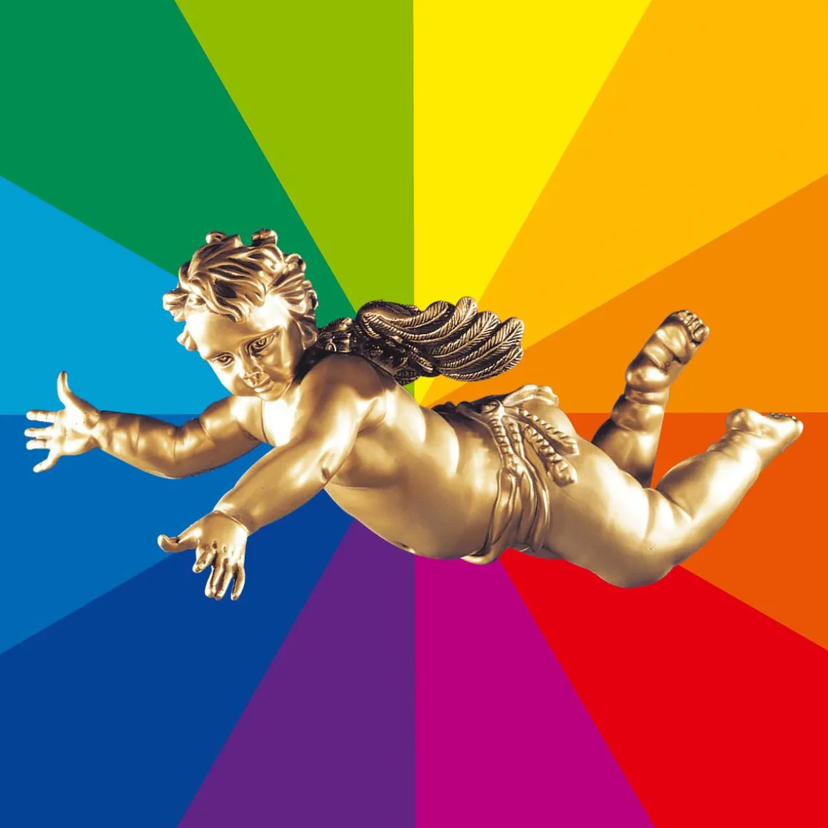 Figura De ángel Barroco Volador, 120 Cm, Color A Elegir