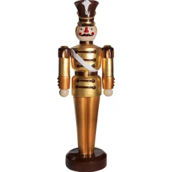 Figura De Soldado 185 Cm, Dorada-marrón, Totalmente De Plástico