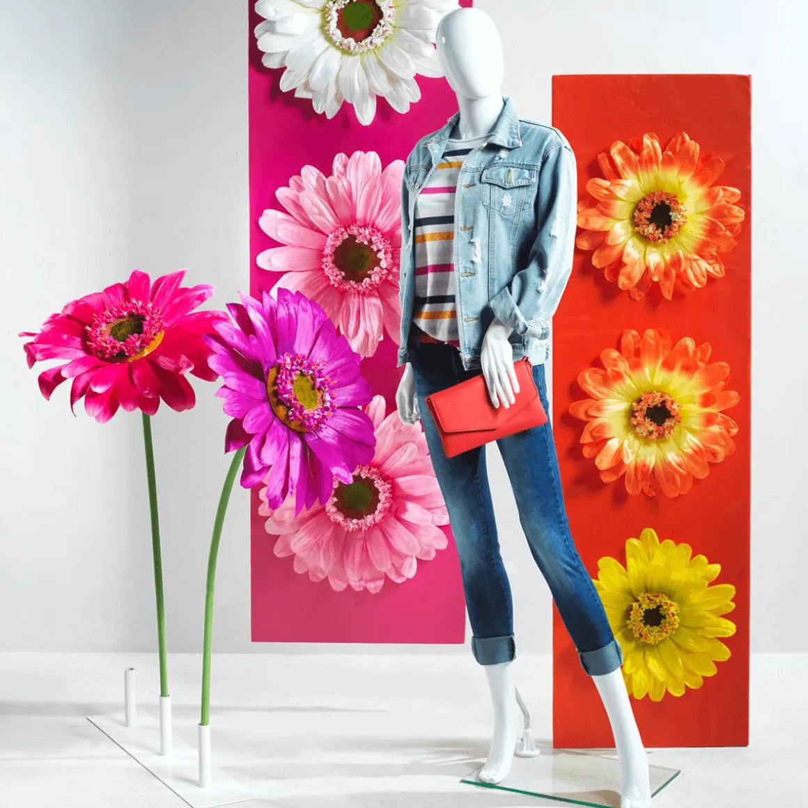 Flor De Gerbera Gigante Artificial, Blanco