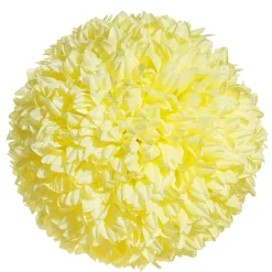 Flor De Pompón, Ø 25 Cm, Amarilla