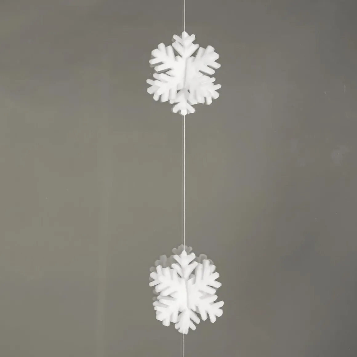 Guirnalda De Copos De Nieve 3D Blanca, 180 Cm