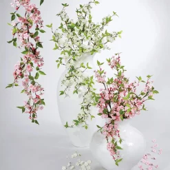 Guirnalda De Flores De Cerezo Artificial Blanco 110 Cm
