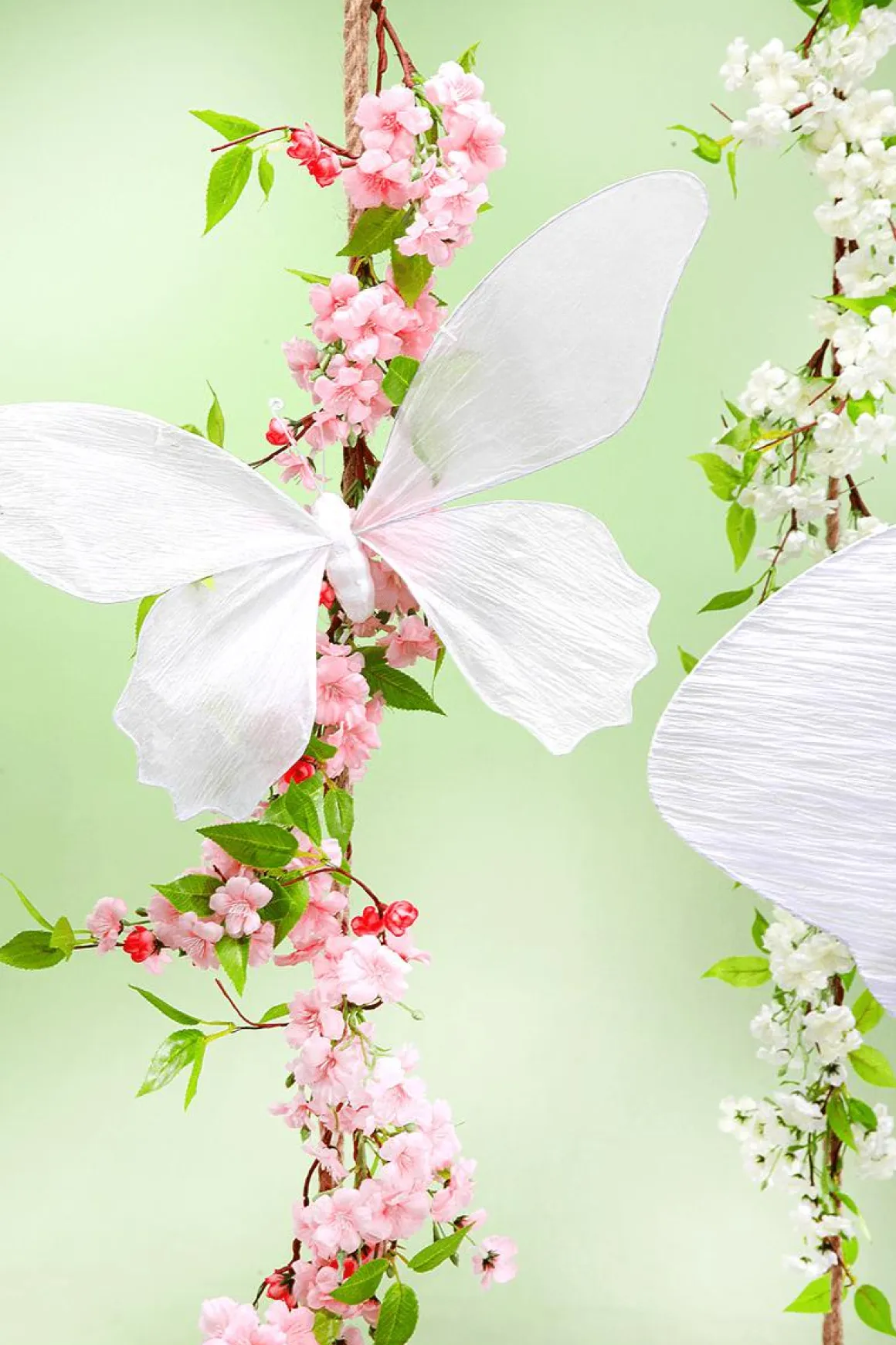 Guirnalda De Flores De Cerezo Artificial Blanco 110 Cm