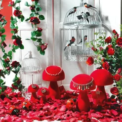 Guirnalda De Rosas Artificial 180 Cm, Color Rojo