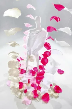 Hojas De Rosas Decorativas XL, Ø 28 Cm, Blanco, 30 Piezas