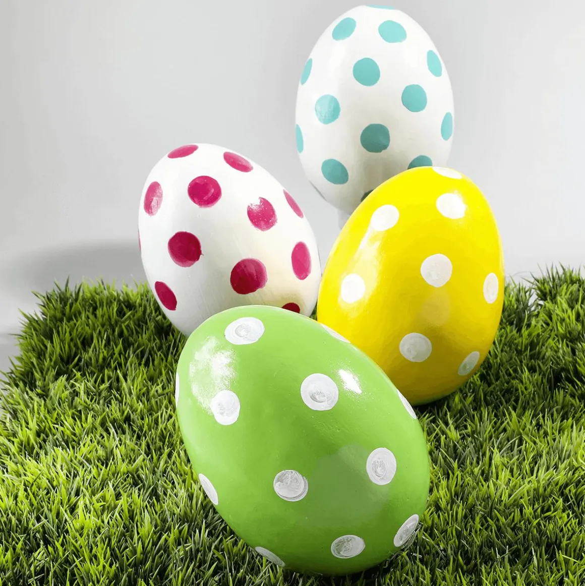Huevo De Pascua Deco Punteado 18 Cm, Amarillo/blanco