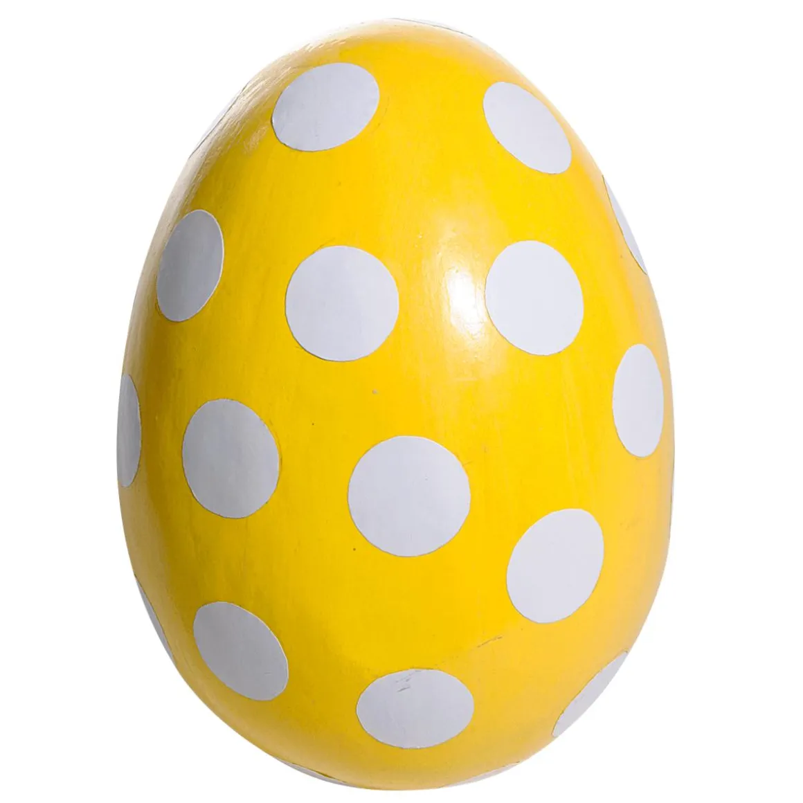 Huevo De Pascua Deco Punteado 18 Cm, Amarillo/blanco