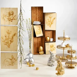 Huevo De Pascua Decorativo Metalizado Oro 26 Cm