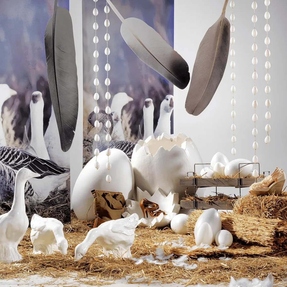 Huevo XXL Decorativo, 3 Pz., Longitud 110 Cm