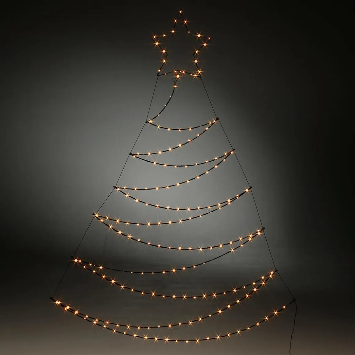 Iluminación De Marco LED Abeto Metálico Negro 200 X 117 X 150 Cm