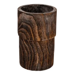 Jarrón De Madera 28,50 Cm Marrón Oscuro