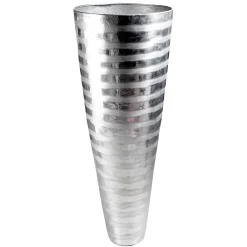 Jarrón Deco Jarrón De Suelo De Metal Plata 52 X 120 Cm