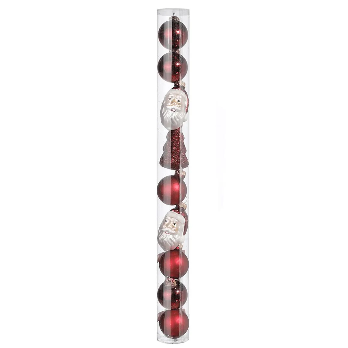 Juego De Bolas De Navidad De Cristal 9 Piezas En Caja Rojo