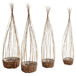 Juego De Cestas De Mimbre 4pcs.