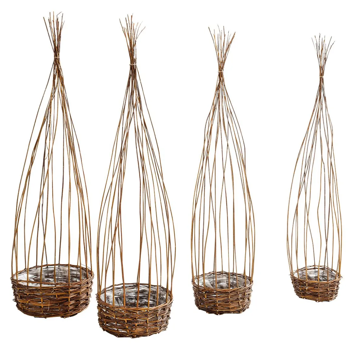 Juego De Cestas De Mimbre 4pcs.