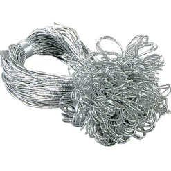 Lazo Decorativo Plateado Longitud 40 Cm, 100 Piezas