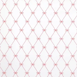 Lazos De Papel De Regalo Blanco / Rojo, 70 Cm De Ancho, Rollo De 40 M